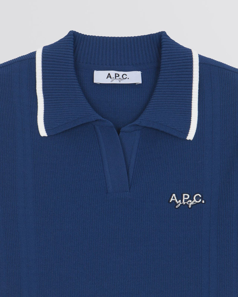 Elodie SS Sweater Polo Blue