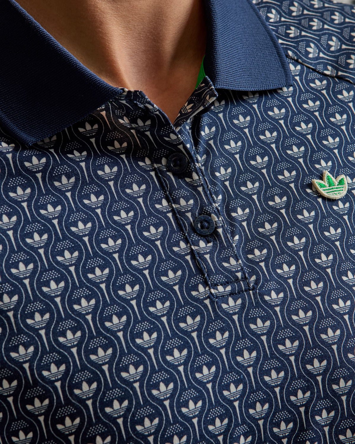 Originals All Over Trefoil Polo Night Indigo/Chalk White
