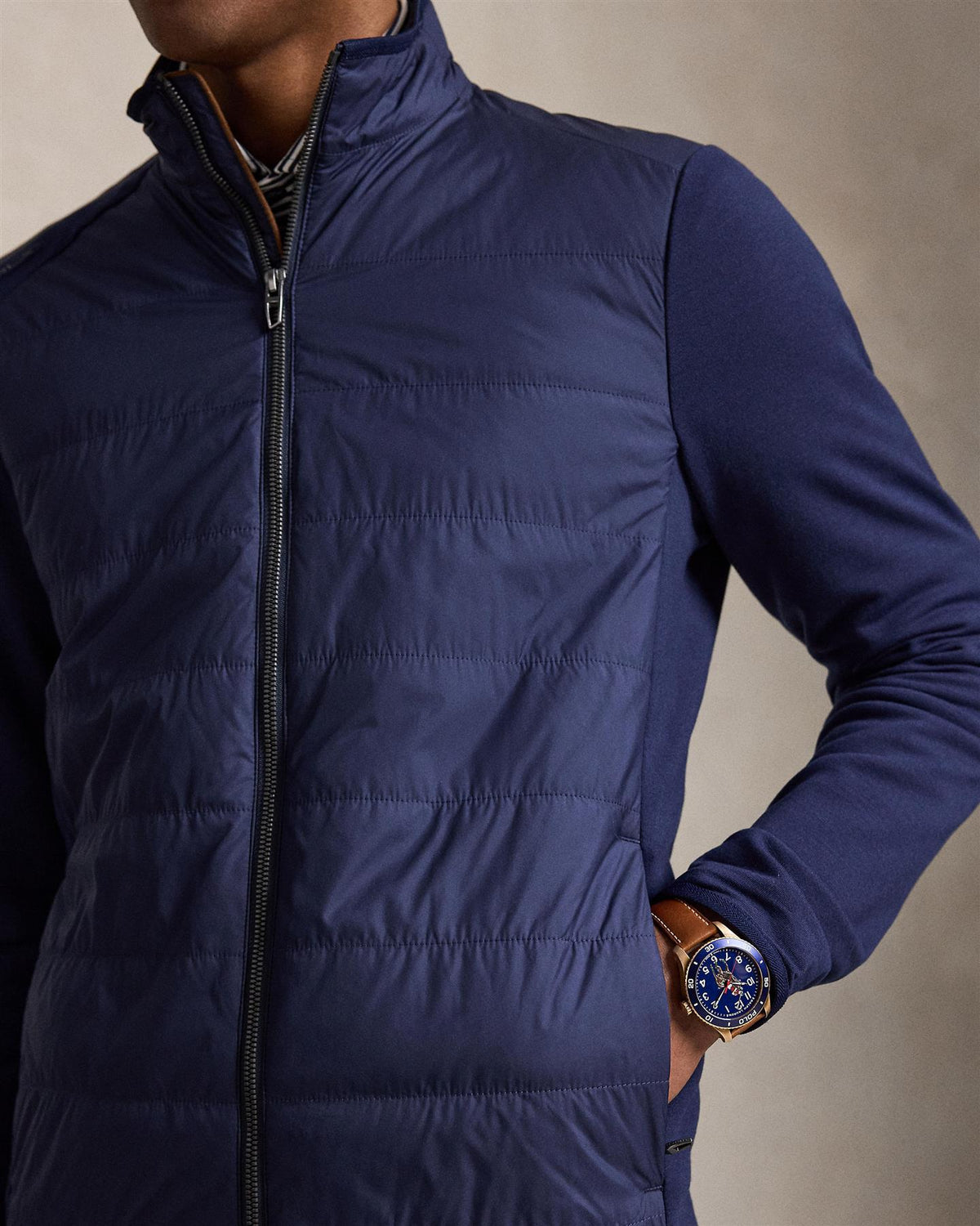 Hybrid Mockneck Jacket Refined Navy
