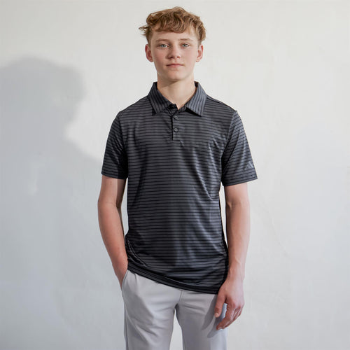 Boys Climacool Striped Polo Black