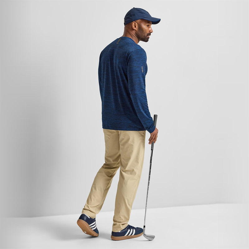Long Sleeve Mesh Textured T-Shirt Navy