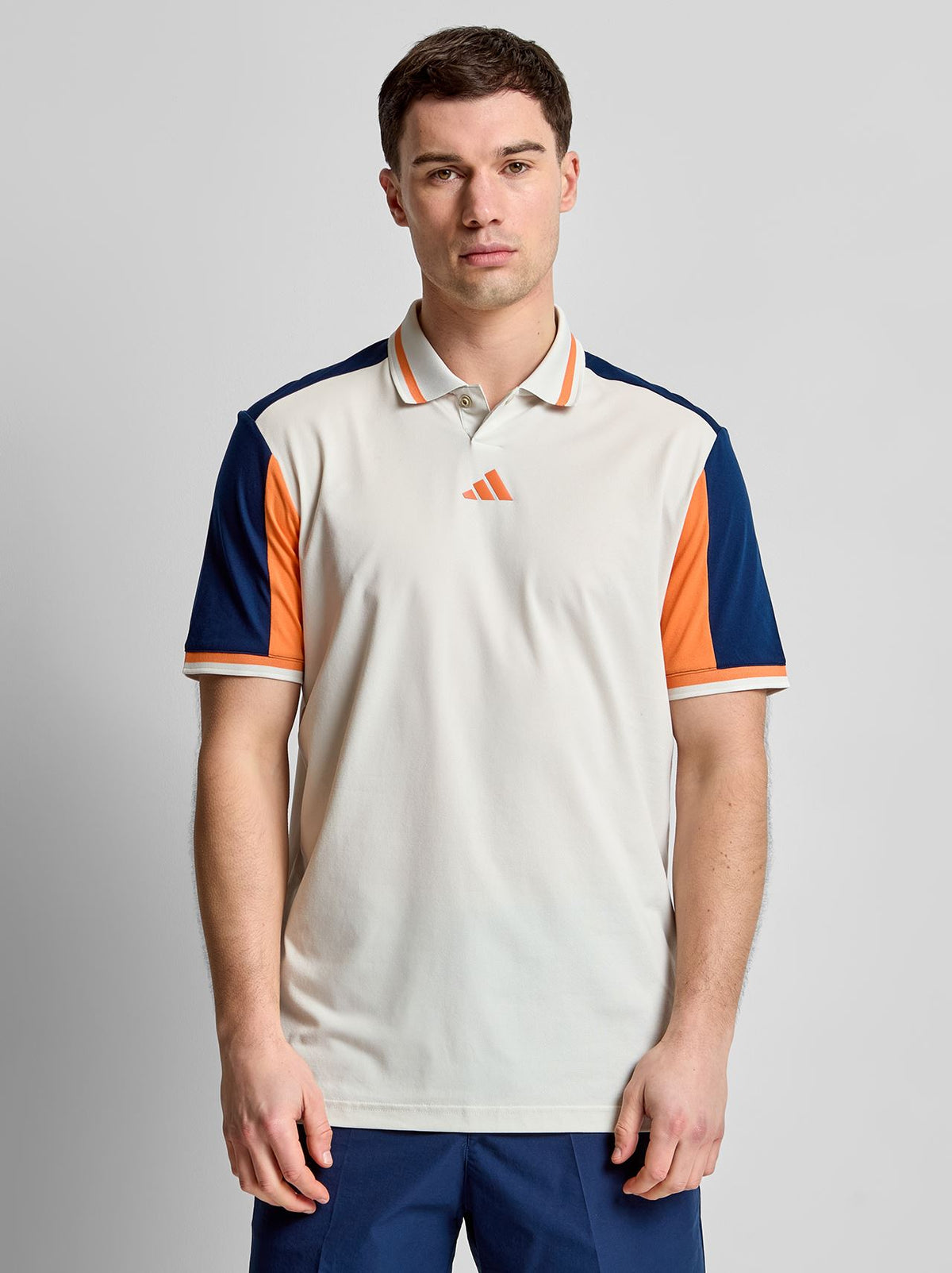 Beyond The Course Vent Twistknit Polo Orbit Grey/Collegiate Navy