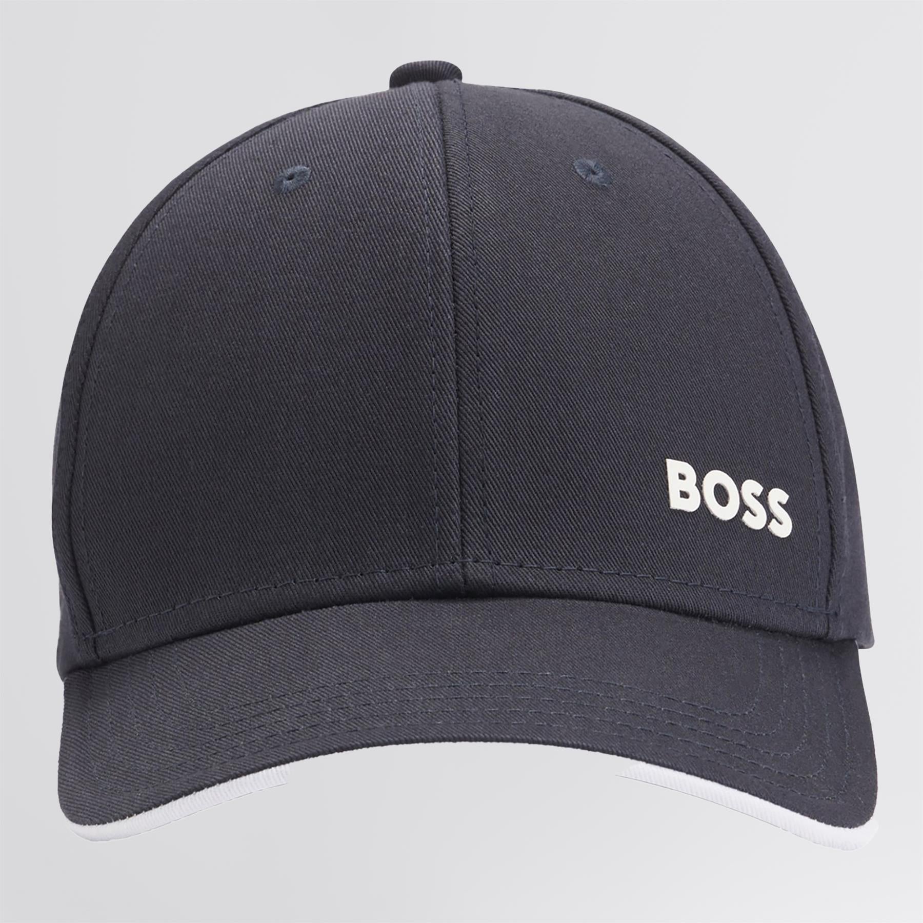 Bold Logo Print Cotton Twill Bold Hat Dark Blue