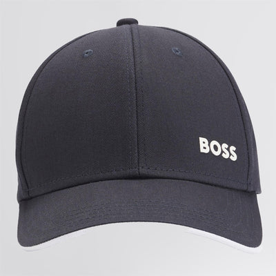 Bold Logo Print Cotton Twill Bold Hat Dark Blue