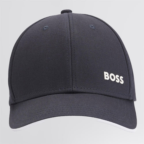 Bold Logo Print Cotton Twill Bold Hat Dark Blue