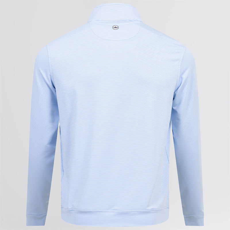 Perth Mini Stripe Quarter Zip Mid Layer Cottage Blue/White