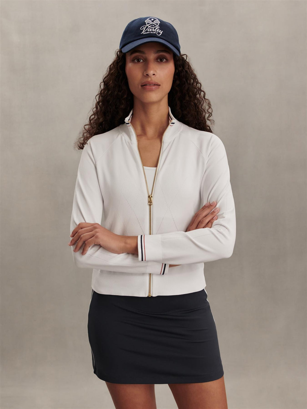 Len Seamless Zip Through White