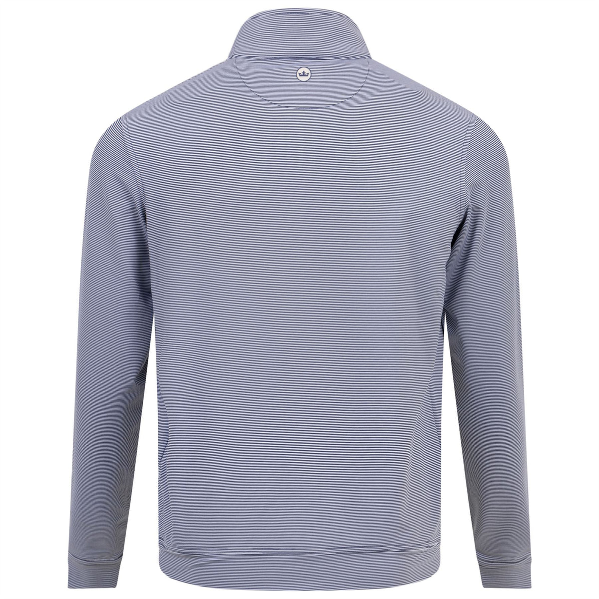 Perth Mini Stripe Quarter Zip Mid Layer Navy/White