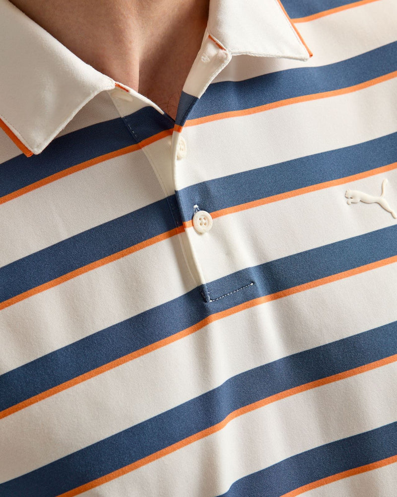 Cloudspun Stripe Polo Shirt Warm White/Dark Indigo