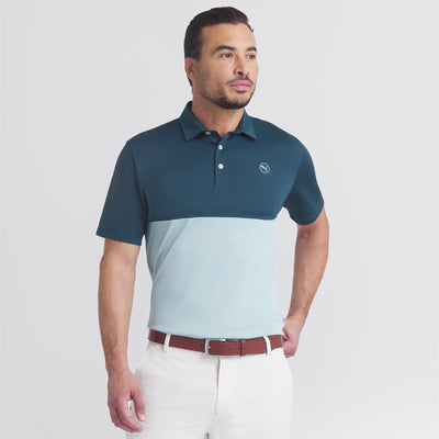 Pure 2.0 Colourblock Polo Light Moss/Green Terrain