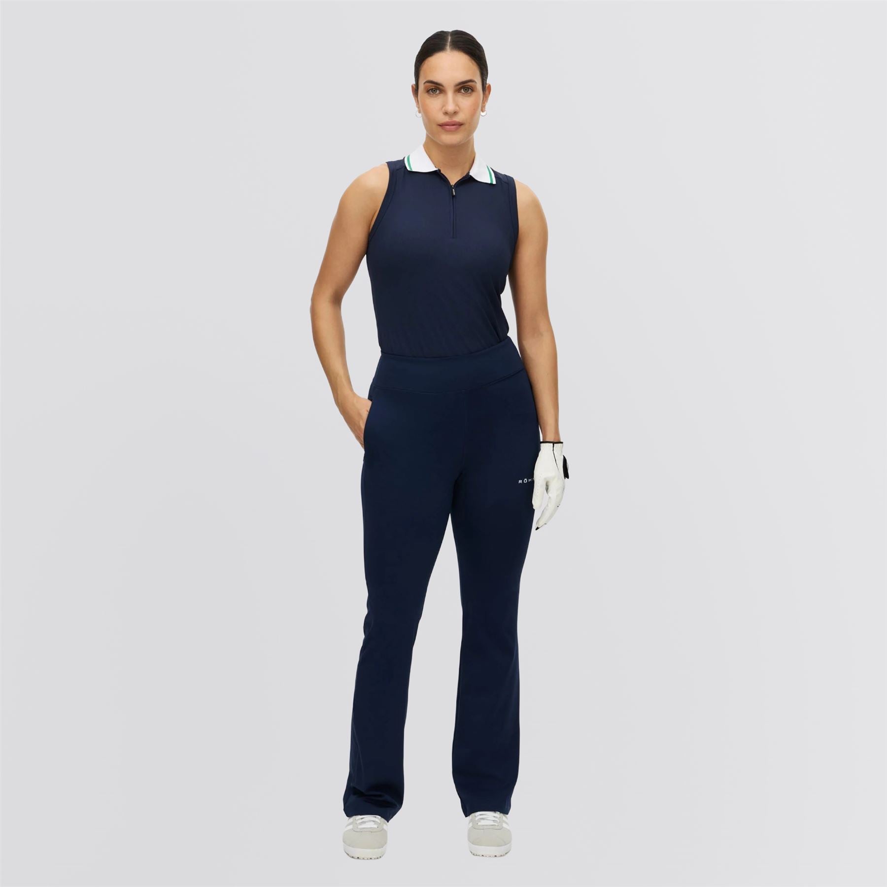 Pull On Flattering Golf Trousers Navy