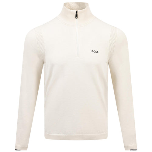 Ever Cotton Quarter Zip Mid Layer Open White - AW24