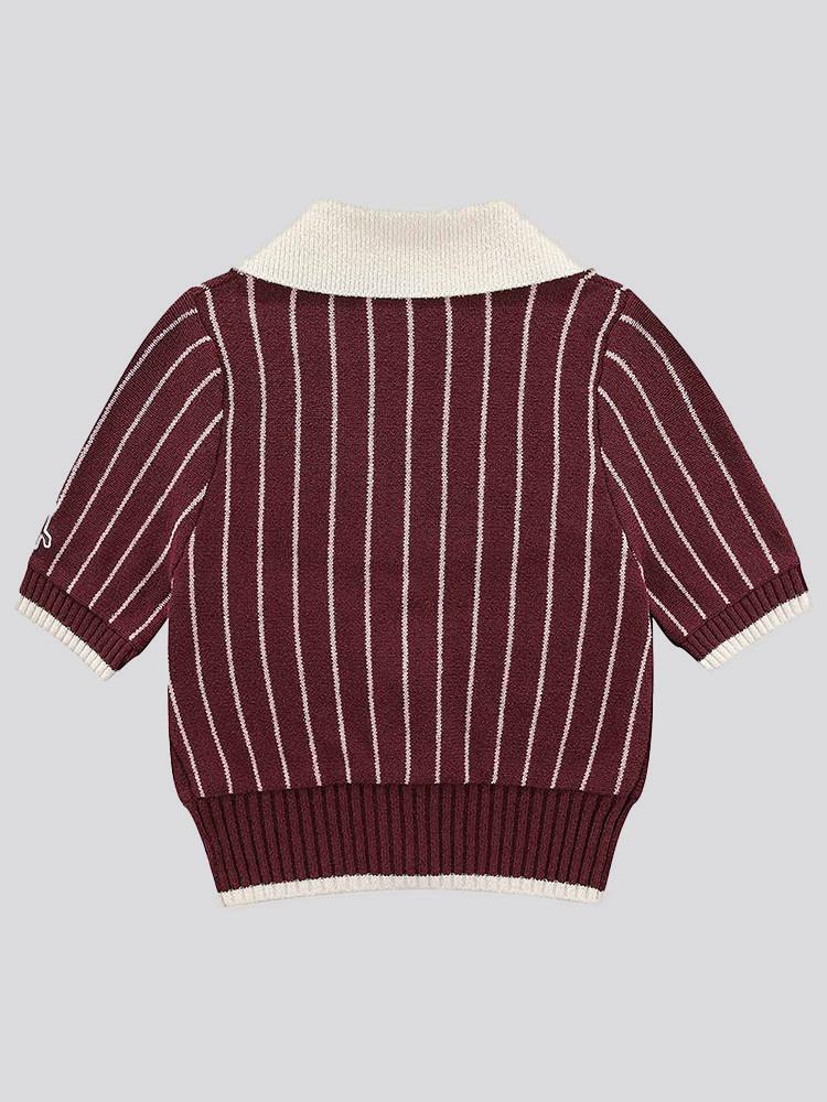 Riviera Knit Polo Maroon/Pink