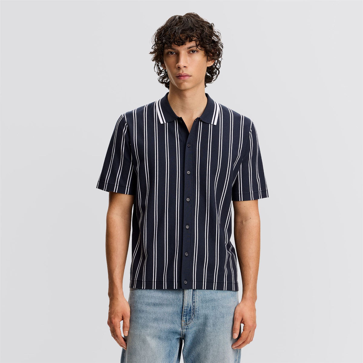 Rue Knit Shirt JL Navy