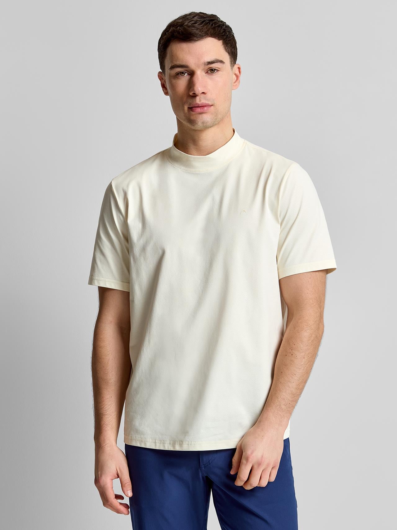 Mock Neck T-Shirt Cream