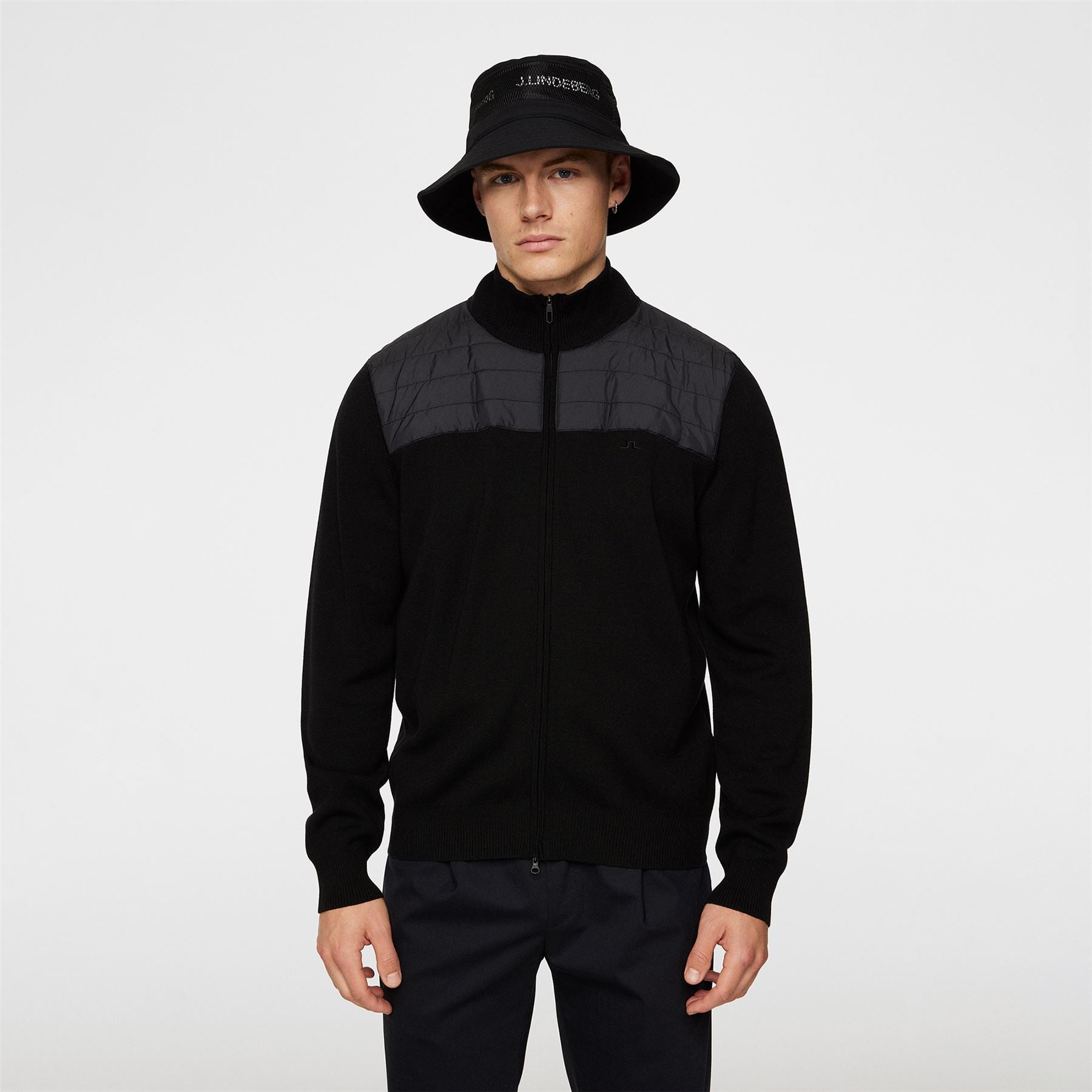 Bridge Knitted Hybrid Sweater Black