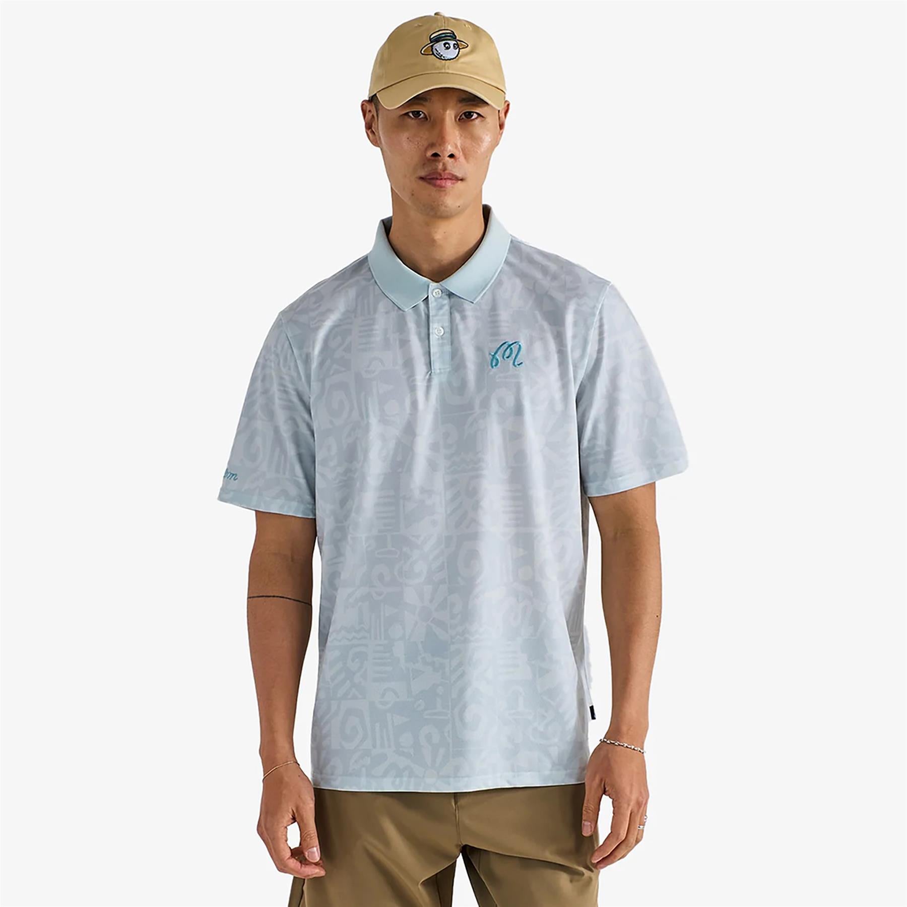 Mezzo Performace Pique Printed Polo Silver