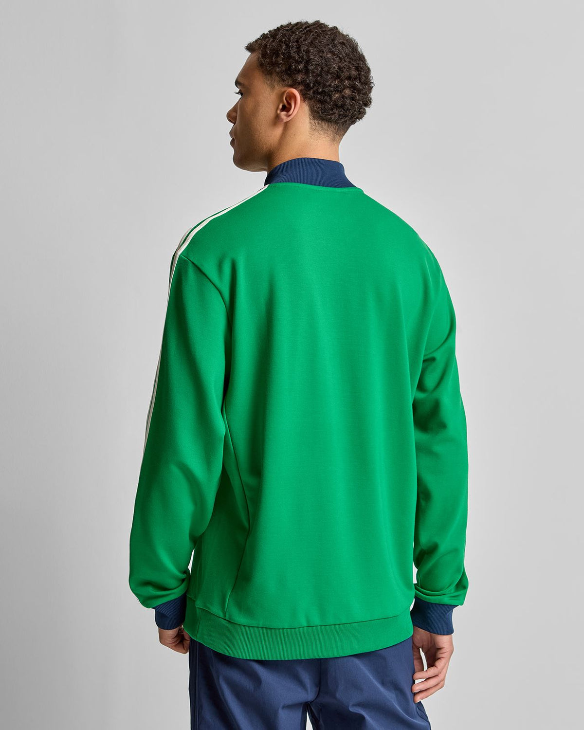 Originals 3-Stripe Quarter Zip Green/Night Indigo