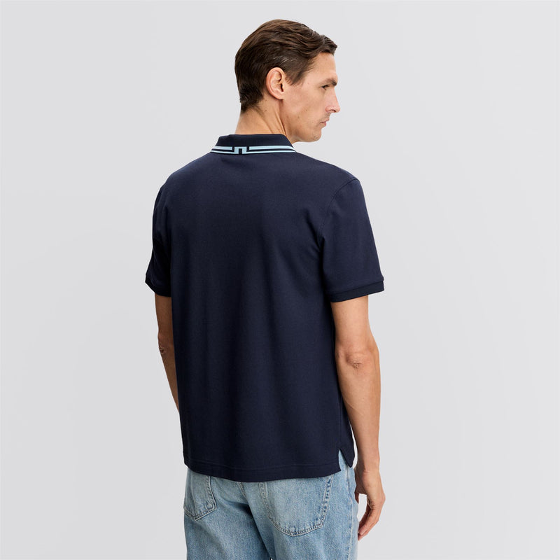 Joey Tipping Jacquard Rib Polo JL Navy