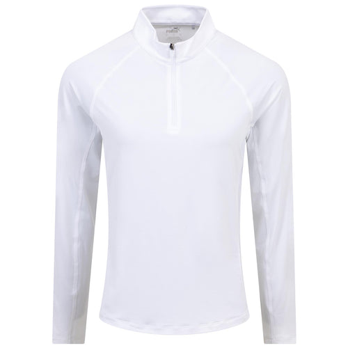 Womens You-V Solid Quarter Zip Mid Layer White - SS24