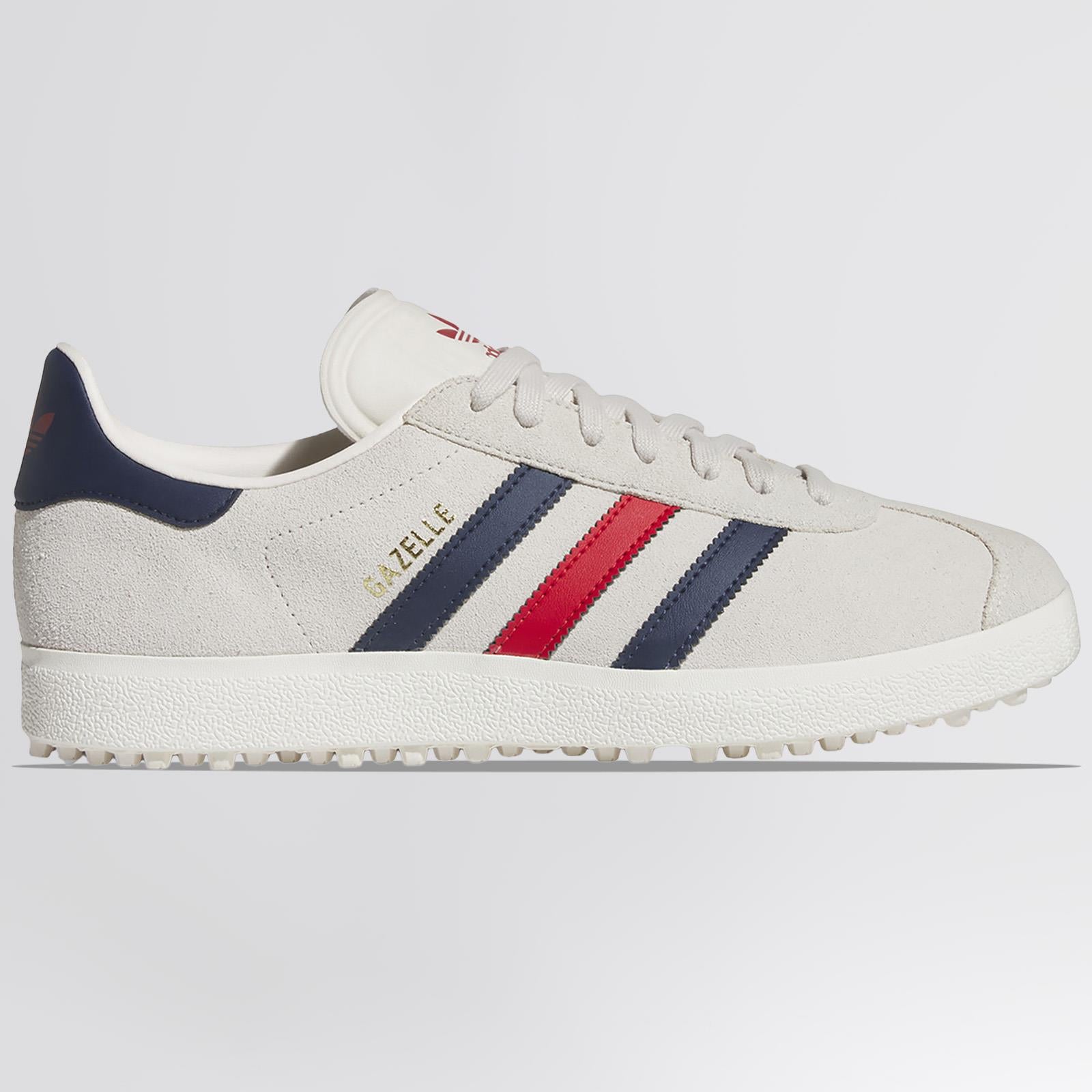 Gazelle Spikeless Golf Shoes Alumina/Night Indigo/Better Scarlet