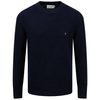 Grobstrick-Sweatshirt aus Pima-Baumwolle, tiefes Marineblau – SS24