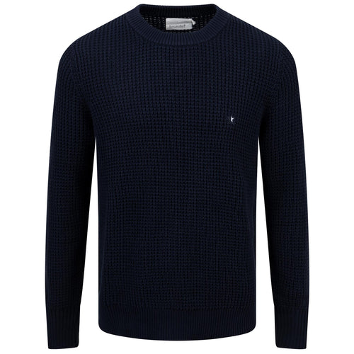 Grobstrick-Sweatshirt aus Pima-Baumwolle, tiefes Marineblau – SS24