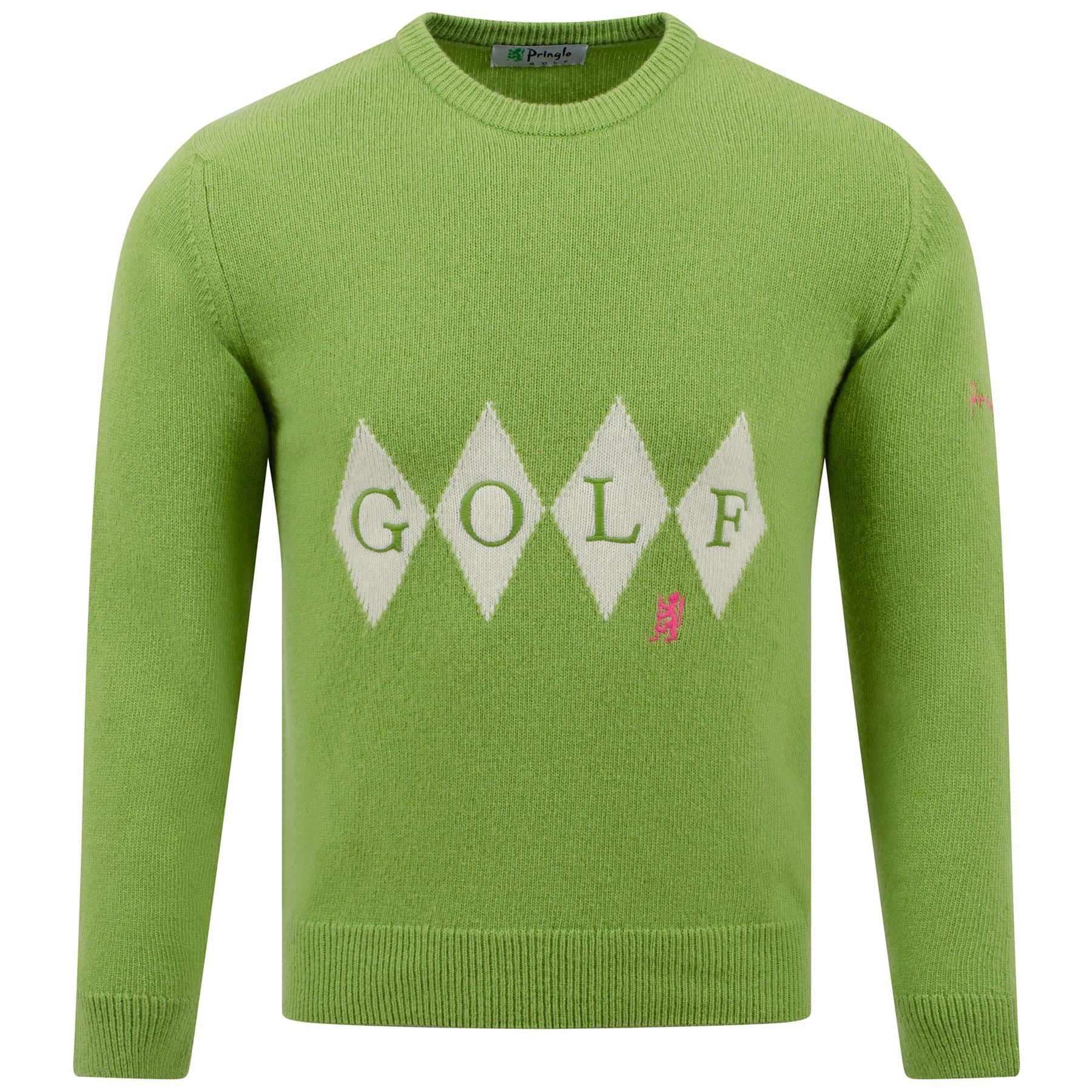 Unisex Heritage Diamond Intarsia Knit Field Green/Ivory