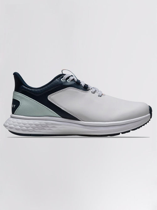 FJ Pulse Spikeless Wide Golf Shoes White/Navy/Blue