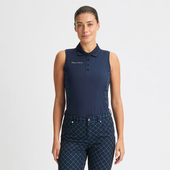 Nicky Sleeveless Polo Micro R Check Navy