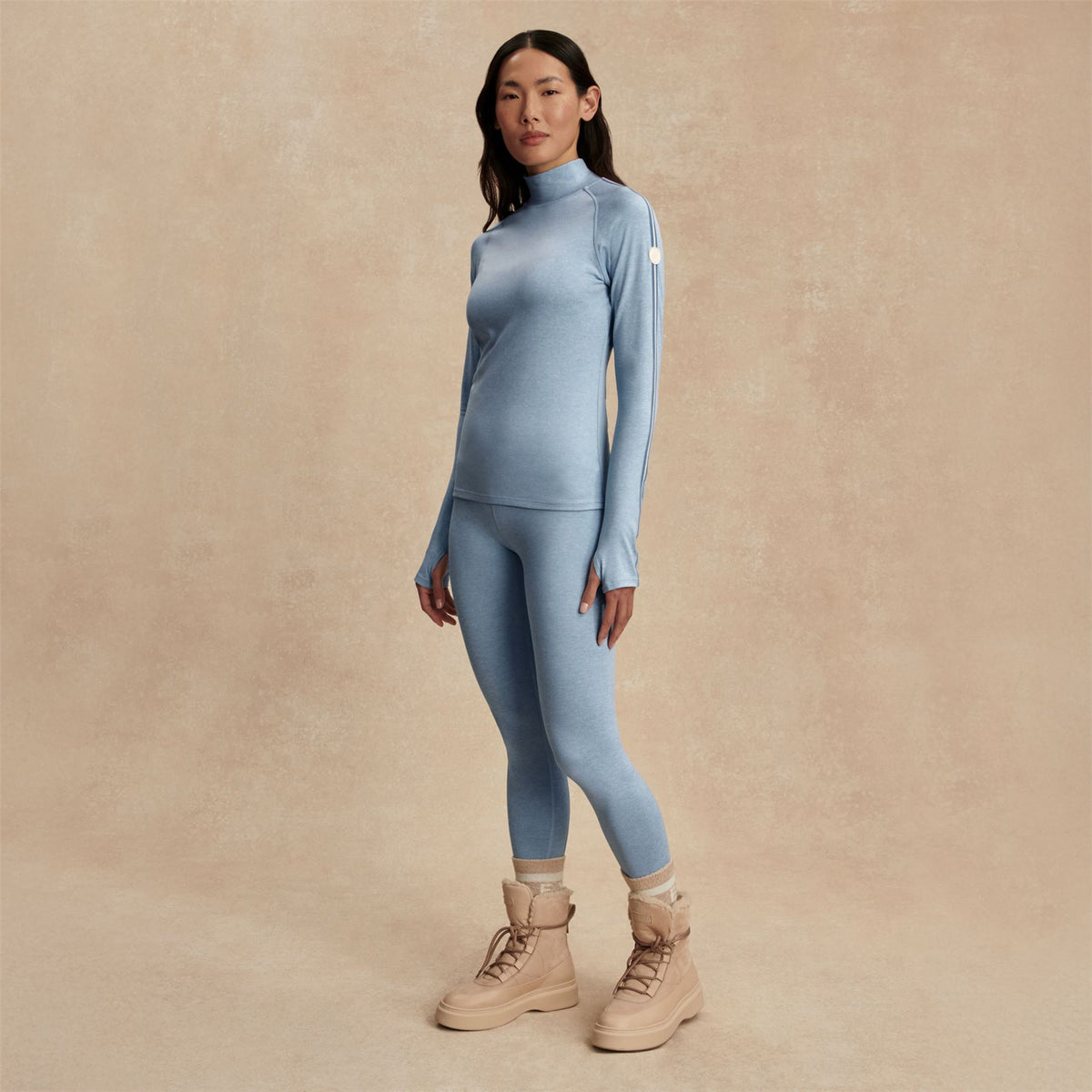 Always Warm Mock Neck Base Layer Glacier Marl