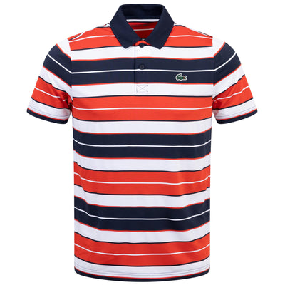 Ultra-Dry Regular Fit Striped Polo Red/White/Navy - SS24