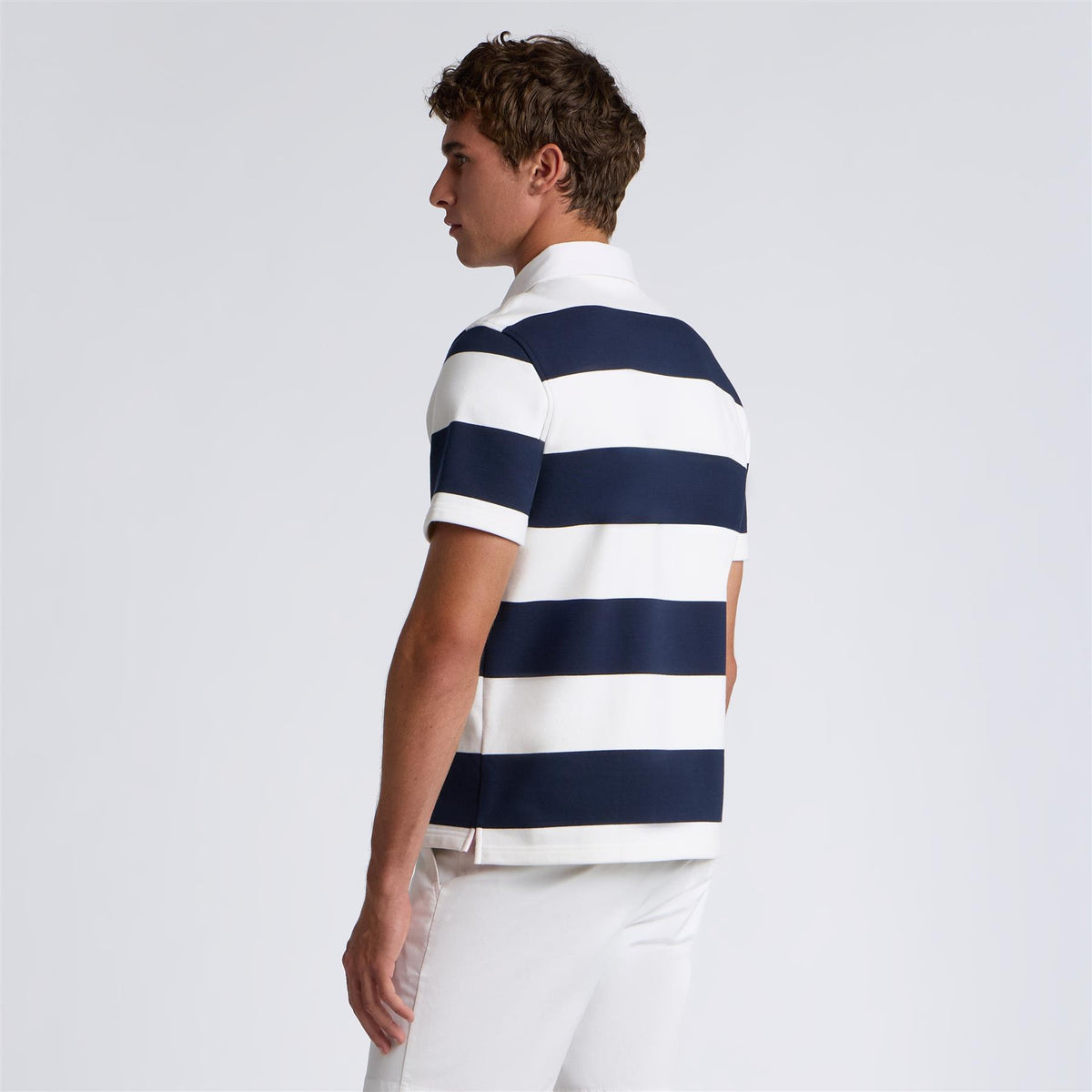 Yarn Dye French Terry Rugby Polo Twilight/Snow