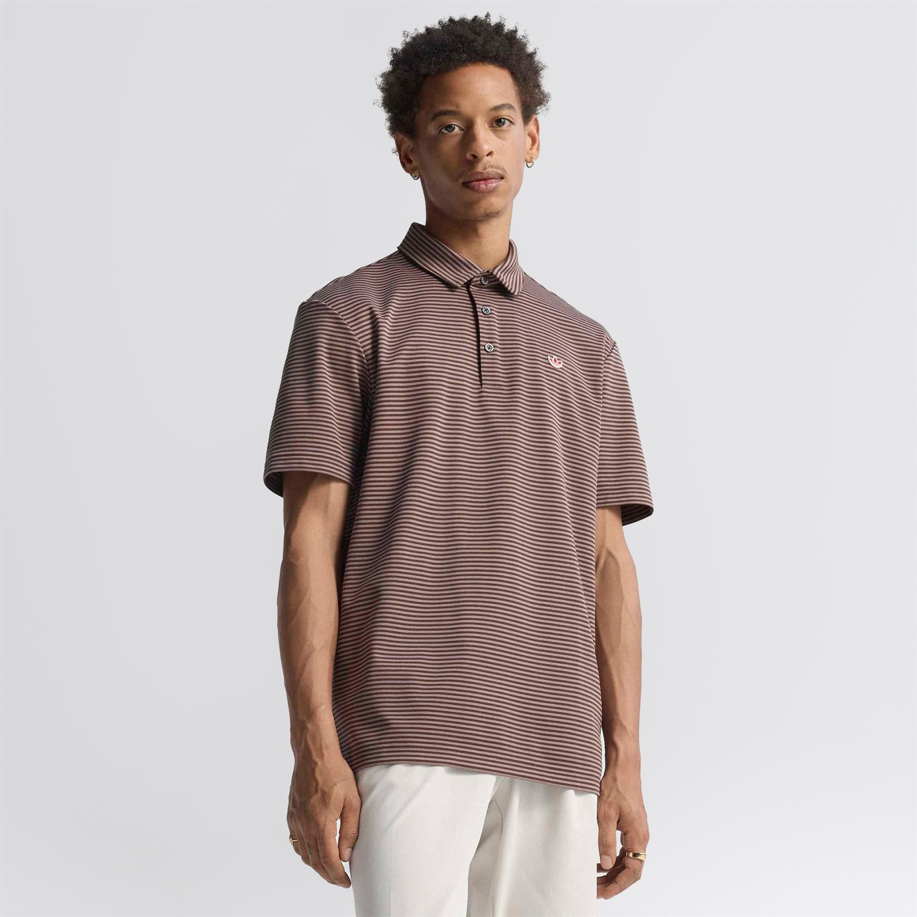 Velour LS Polo Dark Brown/Bliss Lilac