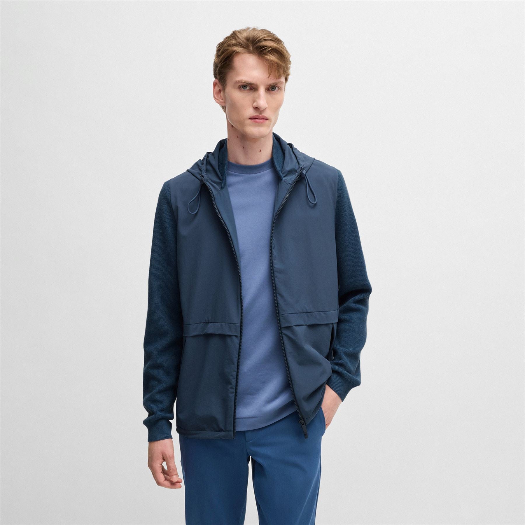 Brian Full Zip Softshell Hooded Jacket Medium Blue