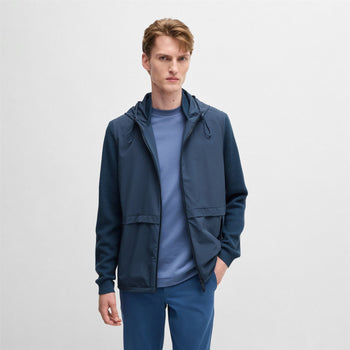 Brian Full Zip Softshell Hooded Jacket Medium Blue