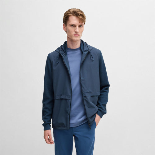 Brian Full Zip Softshell Hooded Jacket Medium Blue