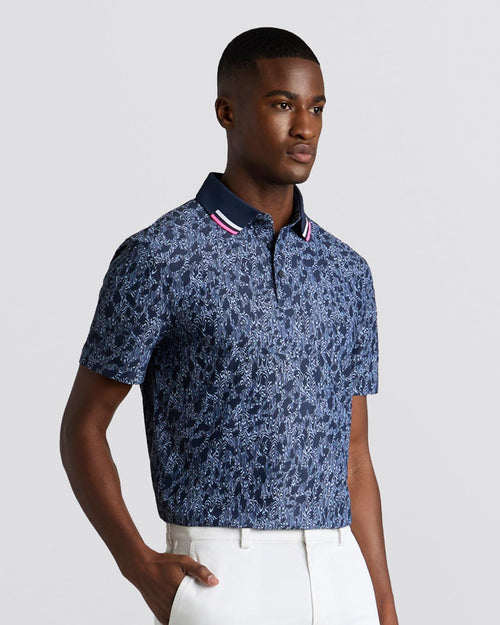 Contrast Collar Tech Pique Polo Twilight