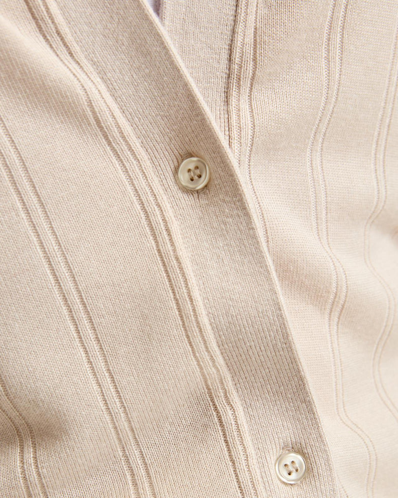 Vanja Wide Knit Rib Cardigan Moonbeam