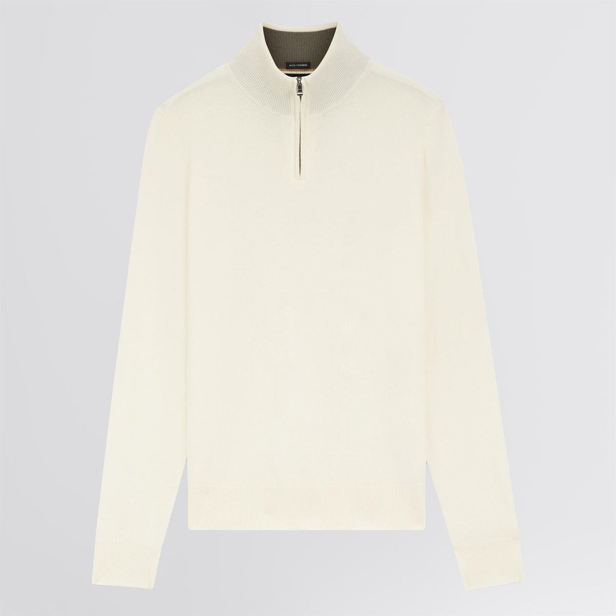 H-Hemarlo Wool Quarter Zip Open White