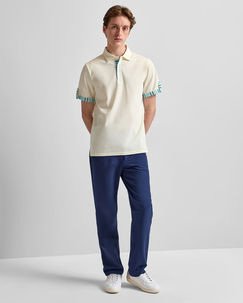 Roll Sleeve Polo Blue Vintage Stripe