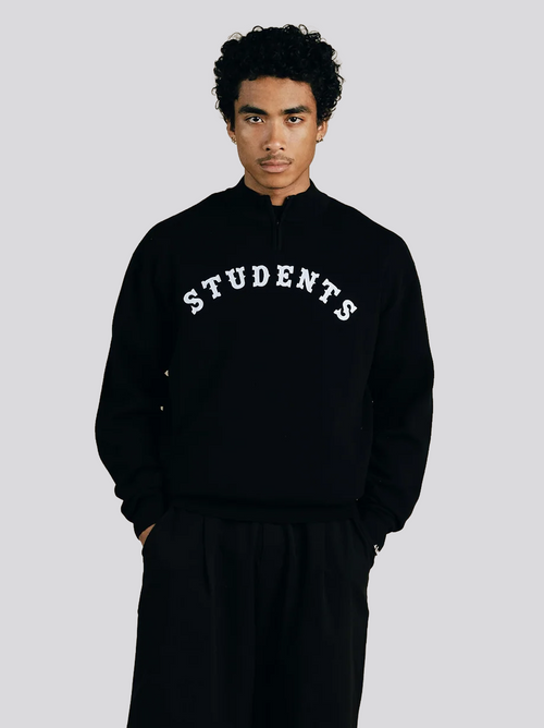 Giovant Knit Quarter-Zip Sweater Black