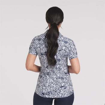 Cloudspun Zebra Polo White Glow/Deep Navy