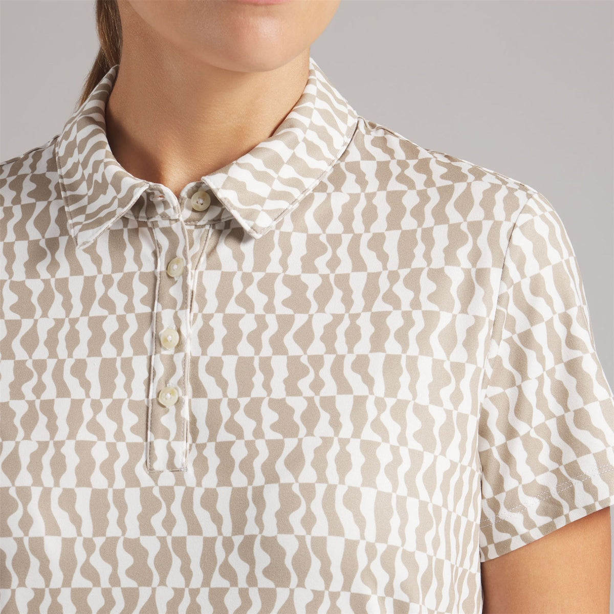 Cloudspun Wavey Polo Shirt Iced Coffee