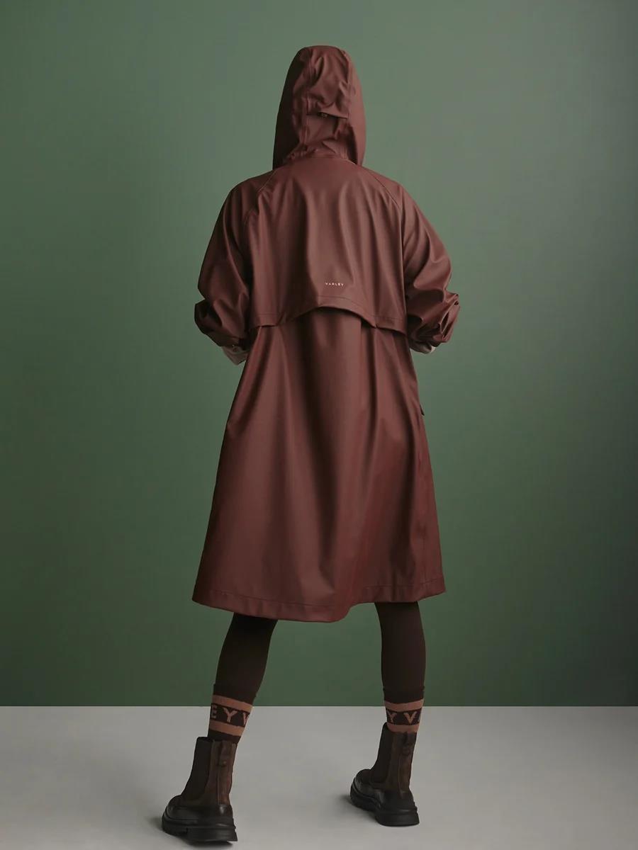 Tovera Long Rain Jacket Deep Mahogany