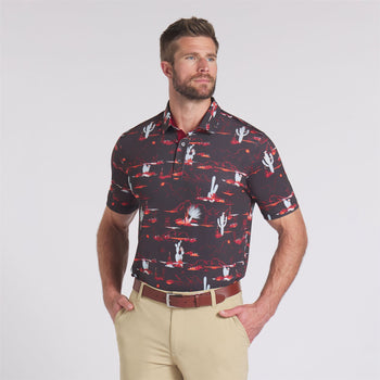 MATTR Bushland Polo Puma Black/Intense Red