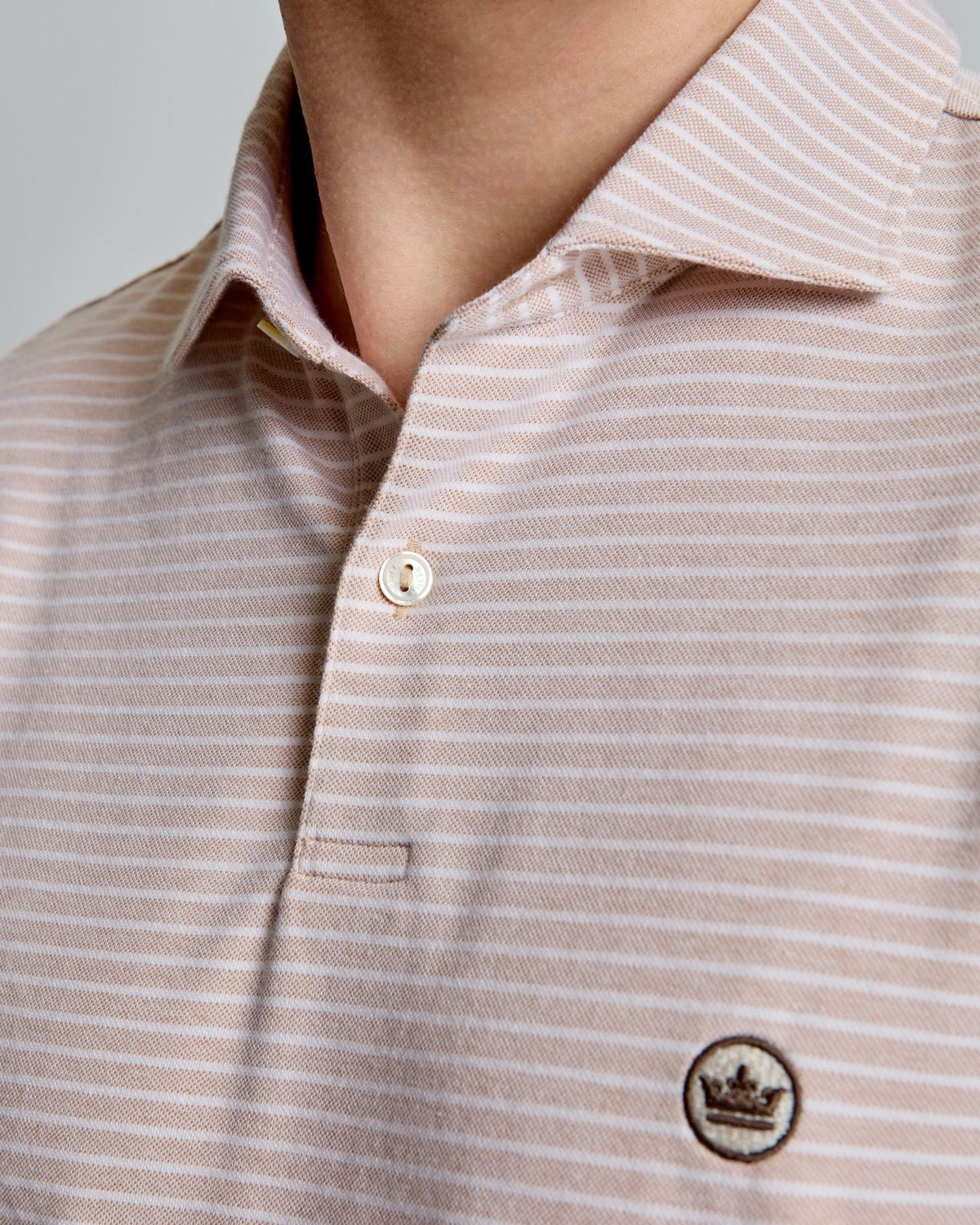Albatross Stripe Cotton-Blend Pique Polo Summer Dunes
