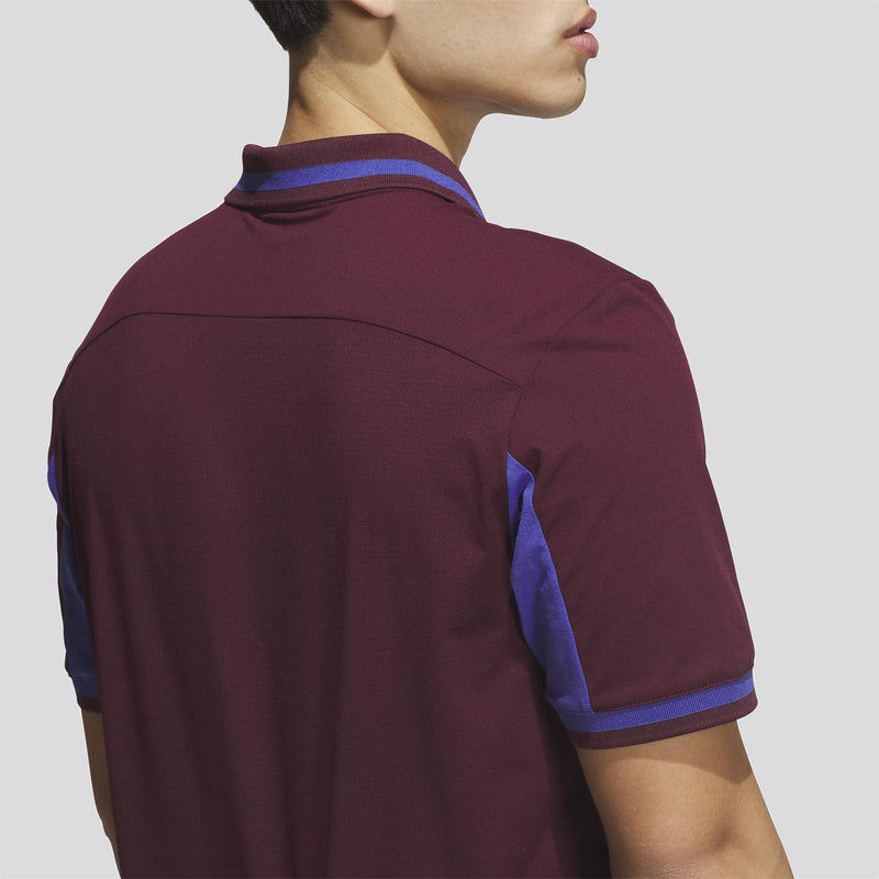 Beyond The Course Vent Twistknit Polo Shirt Maroon/Dual Indigo