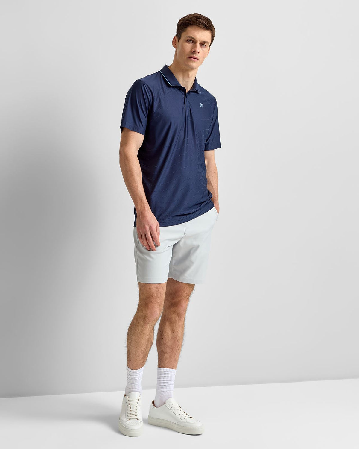 x RC Jacquard Polo Deep Navy