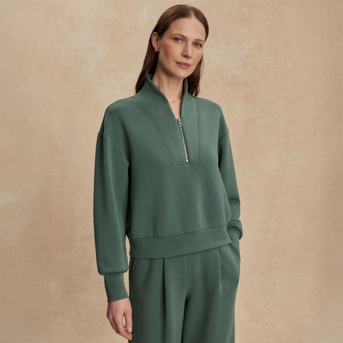 Davidson Sweat Half Zip Dark Forest